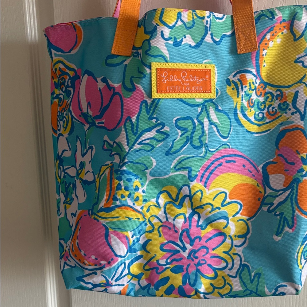 Lilly Pulitzer Vibrant Floral Tote - Blue and Orange - Picture 3 of 4